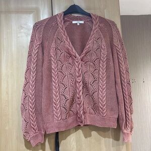 Next Dusty Pink Cable Knit Cardigan